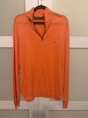 Ralph Lauren Orange Quarter-Zip Pullover